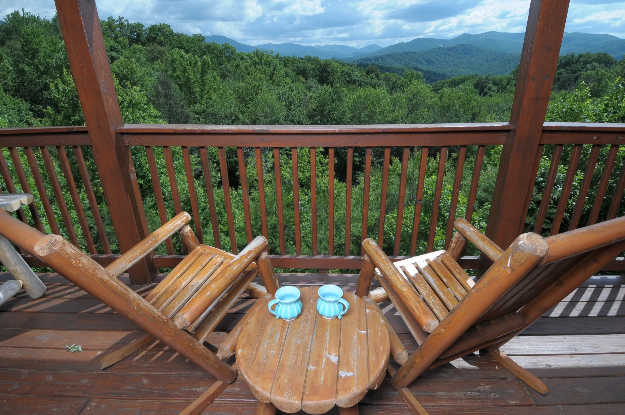 Log Cabin Deck With View